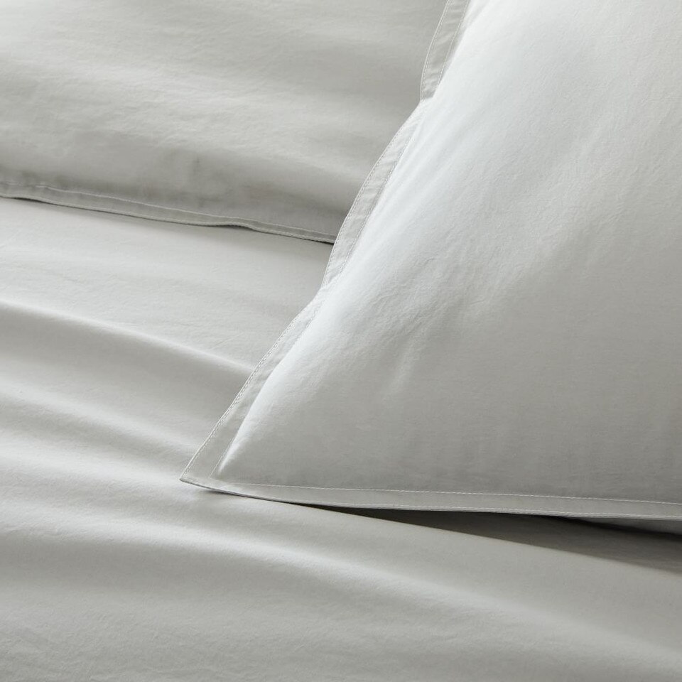 Organic Washed Cotton Percale Quilt Cover & Pillowcases West Elm UK